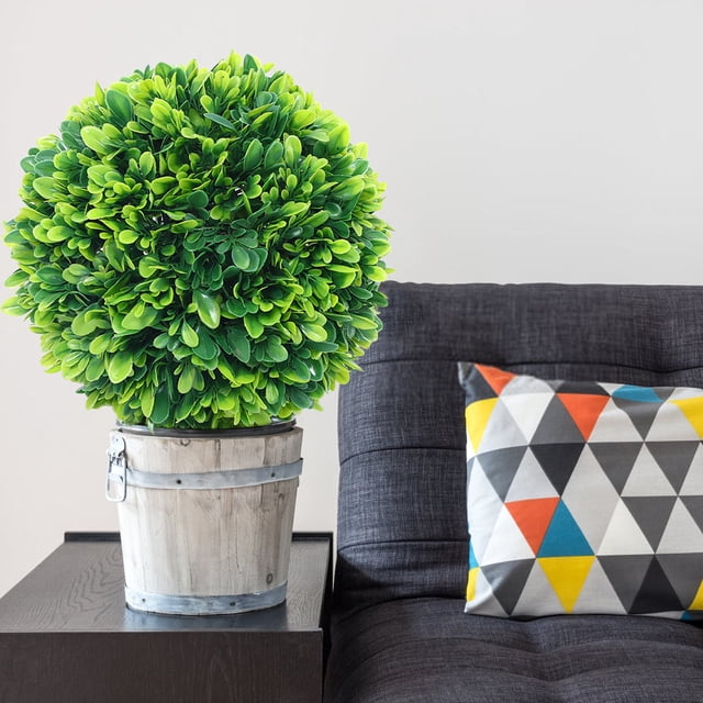 Décoration d'Herbe Simulée Verte Ronde Verte Plastique Florale Plafond Faux Arbre