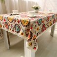 thumbnail image 3 of AMERTEER Nappe Motif Tournesol Rétro Dentelle Coton Lin Tissu Nappe Couverture de Table Décoration, 3 of 6