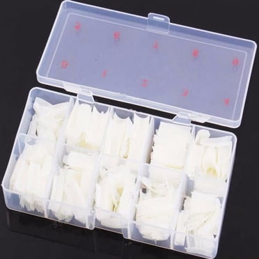 XZNGL Nail Art Acrylic Nail Tips Nail Tips Clear Box 500Pcs Clear White Natural French False Acrylic Nail Art Tips Uv Gel Diy