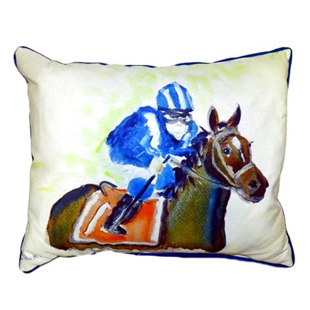 16 x 20 Po Cheval et Jockey Grand Oreiller Intérieur et Extérieur
