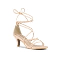 thumbnail image 1 of BLISSFUL STEP Sandales à Lacets à Brides à Talon Kitten pour Femmes pour la Rentrée Beige 10, 1 of 8