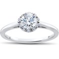 thumbnail image 1 of 3/4 Ct Lab Created Diamond Madelyn Halo Engagement Ring 14k White Gold, 1 of 3