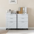 thumbnail image 3 of 3-Drawer Wooden Filing Cabinet with Lock – Mobile Under Desk File Organizer – Sturdy Wood, Fits Letter/A4/Legal Size – Rolling Storage Cabinet with Wheels – White Color, 3 of 8