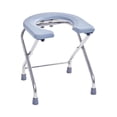 thumbnail image 3 of Toilet Chair Stainless Steel Folding Commode for Construction Sites Outdoors Gray, 3 of 8
