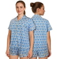 thumbnail image 4 of Hitime Silk Womens Pajamas Set Button Down Summer Sleepwear Short Sleeve Breathable Nightwear Loungewear Set, Size M, 4 of 7