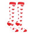 thumbnail image 3 of Chaussettes de Compression 20-30 mmHg Bas Longueur Genou Femmes Randonnée Sports Bas pour Unisexe Chaussettes de Compression Genou Course Cyclisme, Blanc, Cœur, G/TG, 3 of 8