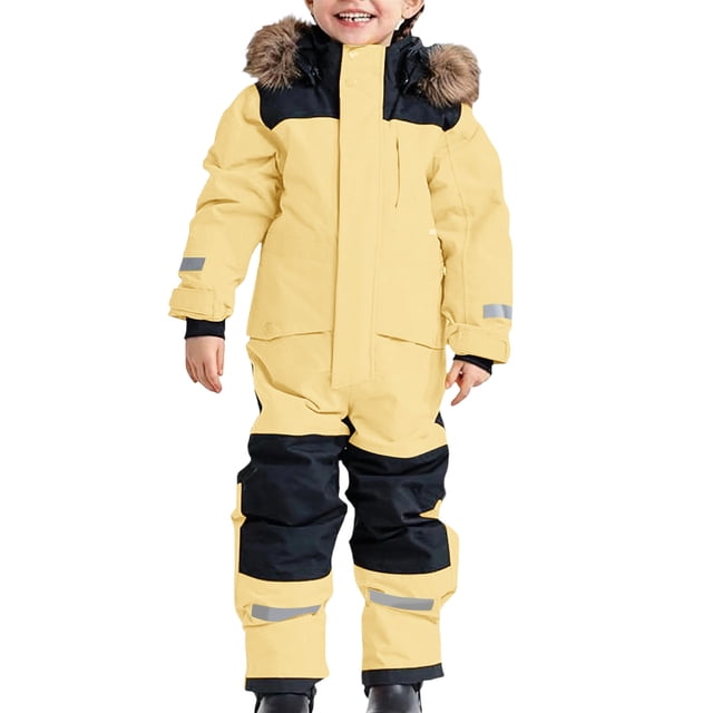 JMYHOAM Snow Suits Kids Girls Boys Colorful Siamese Snowsuits Ski Suits Jackets Winter Jumpsuits