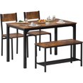 thumbnail image 1 of SOGES Dining Table Set of 4, Kitchen Table with 2 Chairs 1 bench, Use for Living Room Dining Room Kitchen, Rustic Brown, 1 of 8
