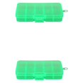 thumbnail image 3 of Thinsony 10 Grid Plastic Jewelry Removable Storage Box Beads Container Earring Green 12.8x6.5x2.2cm 2Set, 3 of 6