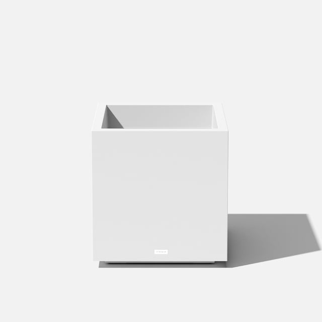 Veradek Block Series Cube Medium Plastic Planter - White
