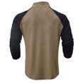 thumbnail image 4 of Yuyuzo Men Gym Tops Tees Workout Shirts 1/3 Zipper Neck Long Sleeve Solid Color Patchwork Pullover Golf Blouse, 4 of 7