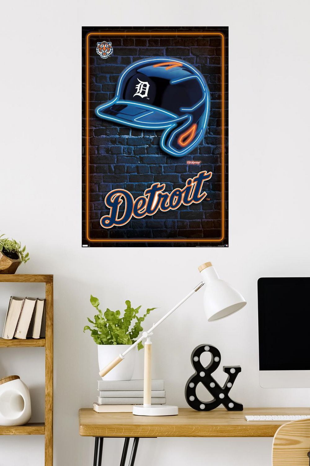 MLB Detroit Tigers - Neon Helmet 23 Wall Poster, 22.375" x 34"