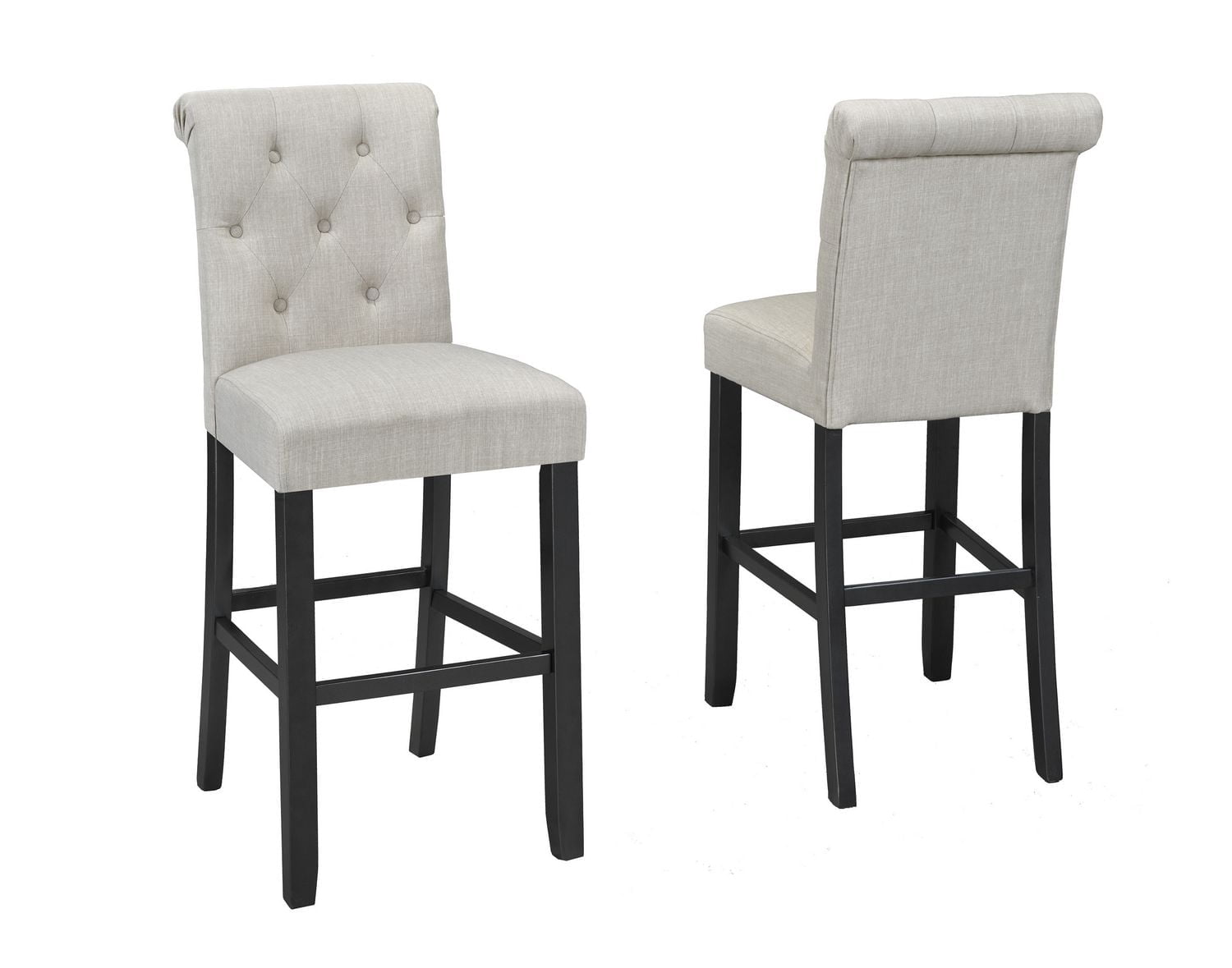 Brassex Inc Soho Tufted 29' bar Stool, Set of 2, Beige