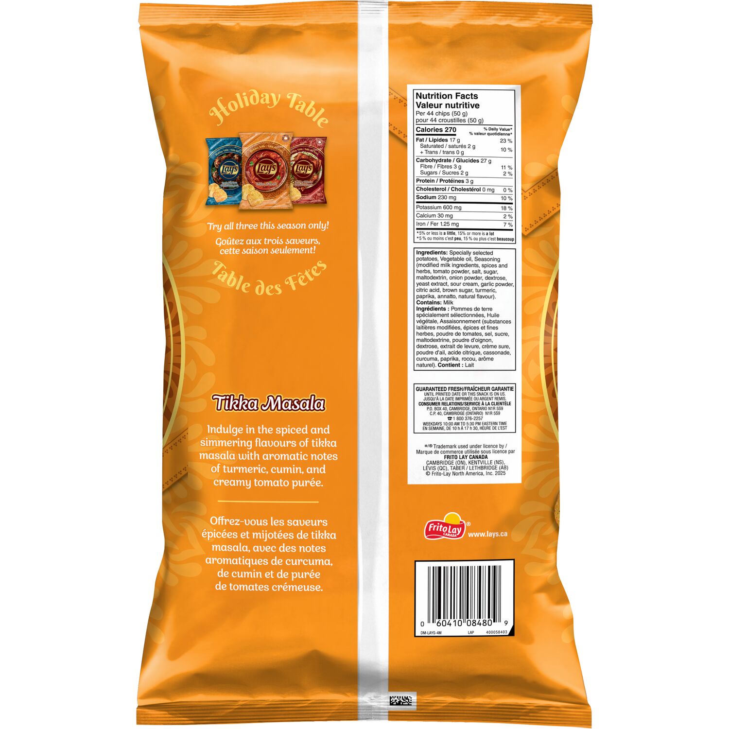 Lay’s croustilles assaisonnées Tikka Masala