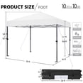 thumbnail image 3 of Yaheetech 10x10ft Pop Up Canopy Tent with Adjustable Height for Parties, White, 3 of 7