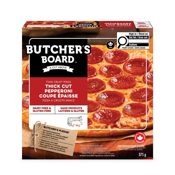 Butcher's Board pizza au pepperoni coupe épaisse