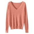 thumbnail image 4 of EGNMCR Chandail à Col Rond Mode Femme Décontracté Col Semi-Montant Couleur Unie Ample Base Tricoté Chandail Femme Blouse Polyester, 4 of 4