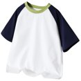 thumbnail image 1 of Sunnyoo Boys Color Block Summer T-Shirt Short Sleeve Crew Neck T Shirt Tee Top, 1 of 6