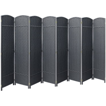 Sorbus Room Divider Privacy Screen, 6 ft. Tall Extra Wide Foldable Panel Partition Wall Divider (8 Panel, Espresso B Grey)