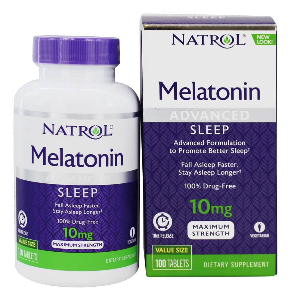 Natrol - Melatonin Advanced Sleep Maximum Strength Time Release 10 mg. - 100 Tablets
