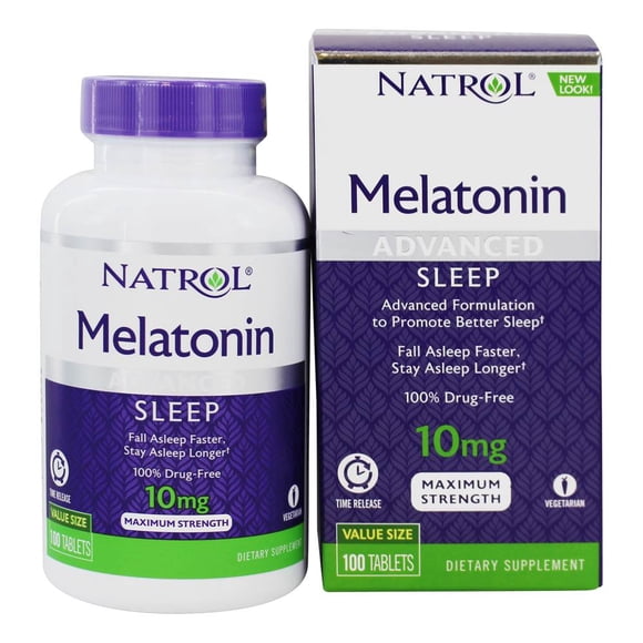 Natrol - Melatonin Advanced Sleep Maximum Strength Time Release 10 mg. - 100 Tablets