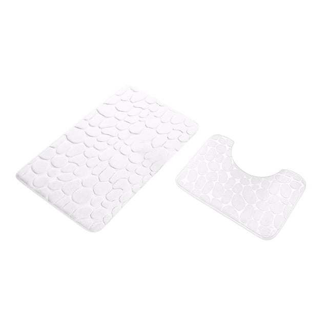 JMYHOAM Bath Mats for Bathroom Bathroom Rug Set Of 2 Foam Bath Mat Toilet Mat Soft Absorbent Thick Rug Non-Slip Backing Universal Machine Washable Floor Mats