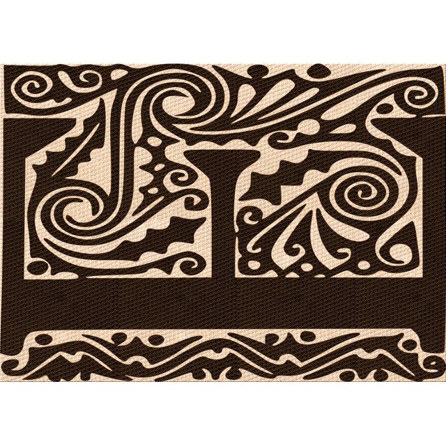 Ahgly Tapis Rectangulaire Lavable en Machine Intérieur Transitionnel Pérun Brun, 4 Pieds x 6 Pieds
