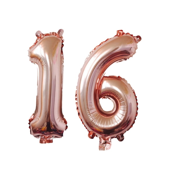 GOOHOCHY Globos gigantes de aluminio de 40 pulgadas con el número 16 para fiestas, festivales, cumpleaños, aniversarios, accesorios para fotos