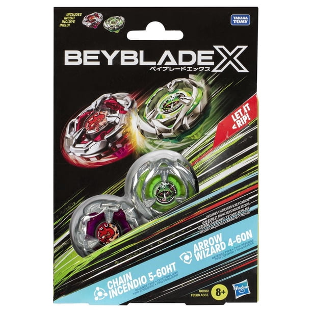 Beyblade X Chain Incendio 5-60HT and Arrow Wizard 4-60N Top Dual