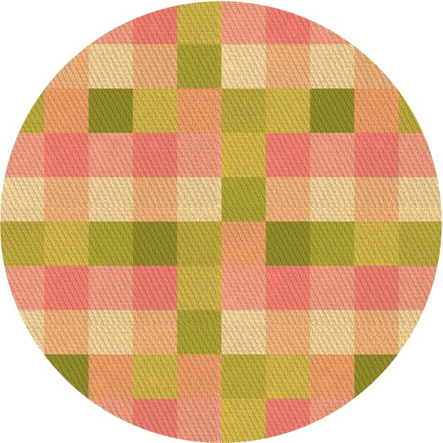 Ahgly Tapis Rond Lavable en Machine Intérieur Transitionnel Orange, 8 Pieds Rond