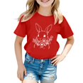 thumbnail image 1 of GDREDA Vêtements Fille T-Shirt Décontracté Mignon de Pâques pour Fille à Col Rond à Manches Courtes Haut T-Shirt Mignon pour Filles Rouge, 6-7 Ans, 1 of 3