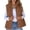 Brown, variant on Lmnyox Casual Puffer Vest Jacket for Women Collared Zip Up Winter Thermal Vest Solid Sleeveless Vest Outerwear