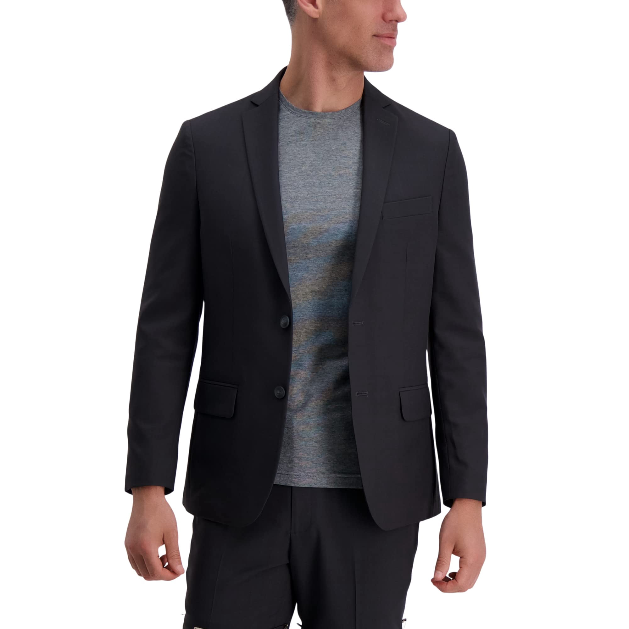 Haggar Men's Smart Wash Suit Separate Jacket, Charcoal, 40 Regular