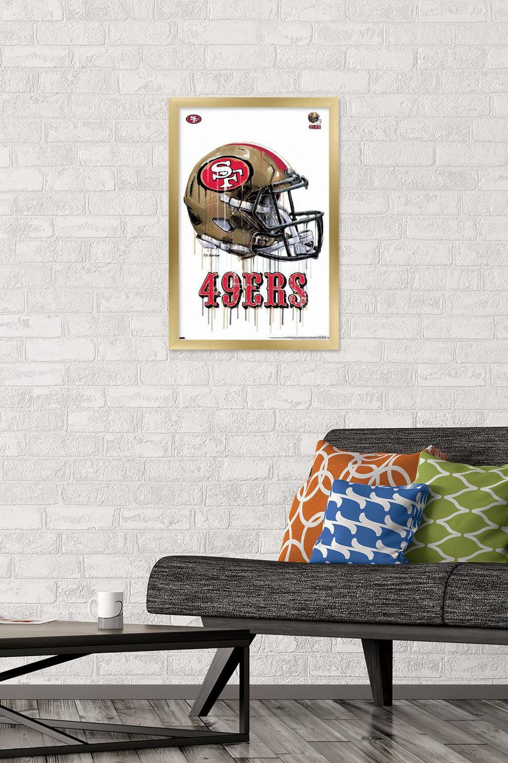 NFL San Francisco 49ers - Drip Helmet 20 Wall Poster with Push Pins