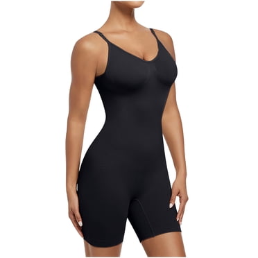 Weiqiqre Plus Size Shapewear Tummy Control Shapewear Round Neck Seamless Butt Lifter Full Body Shaper
