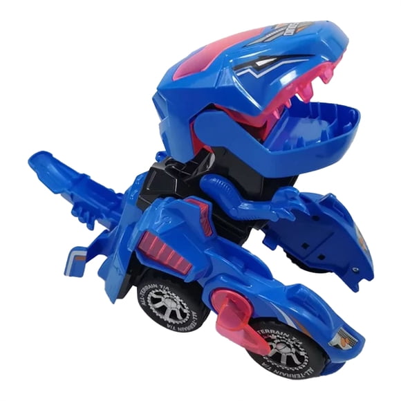 Jouets Dinosaures Transformables 2 en 1 Voiture Dinosaure Automatique avec Lumière LED et Musique Véhicule Électrique Jouets pour Garçons Enfants Cadeau de Noël Anniversaire