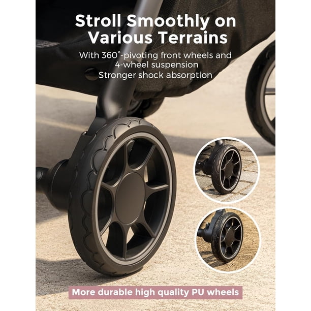 Momcozy ClickGo Lightweight Stroller, Compact Travel Stroller for