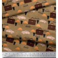 thumbnail image 2 of Soimoi Rayon Fabric Hat,Car & Suitcase Travel Print Fabric by Yard 56 Inch Wide, 2 of 3
