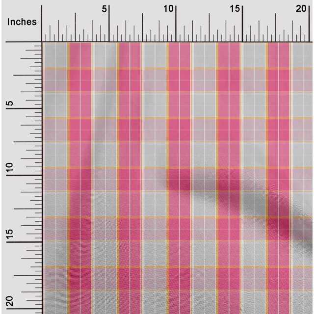 oneOone Cotton Flex Fabric Madras Check Decor Fabric Printed BTY 40 Inch Wide