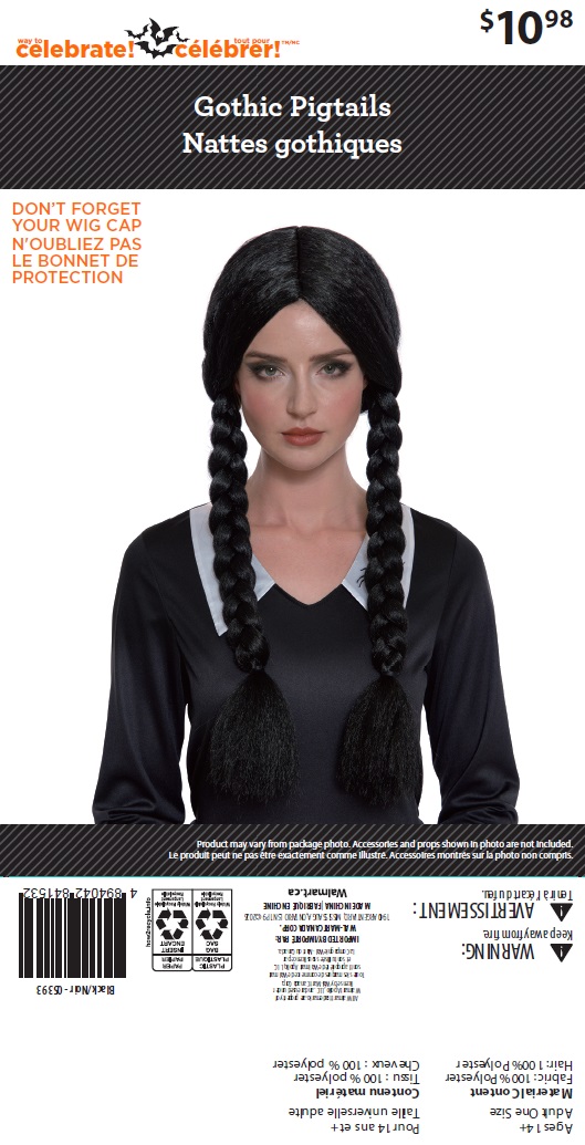 Way to Celebrate Halloween Women Black Braid Wig