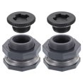 thumbnail image 1 of Uxcell 2 Pcs Bulkhead Fitting with Plug, 1" NPT Bulkhead Water Tank Connector, Grey, 1 of 5