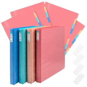 Yoobi Binder multicolore 1/2 pouces & 8-Tab Ensemble de séparateurs - 4-Pack des 3-Ring Reliures avec 2 Poches 4-Pack de Binder Organizer Tabs avec/Blank Sticky Etiquettes - Parfait pour la maison scolaire ou le bureau