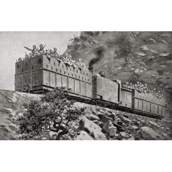 Posterazzi Train Blindé en Action de Reconnaissance Près de Kimberley, Afrique du Sud, pendant la Seconde Guerre des Boers Tiré du Livre South Africa & The Transvaal War par Louis Creswicke Publié en 1900