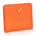 thumbnail image 2 of mmirethe Women Short Mini Wallet Chic Deer Button Purse Solid Color Soft Leather Handbag Cash Photo Card Holder Large Capacity Orange, 2 of 6