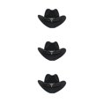 thumbnail image 2 of Decodeary Western Outback Cowboy Hat Channel Inner Cowboy Classic Hat Large Brim Provides black 3Set, 2 of 6