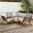 thumbnail image 2 of Coatway 4 PCS Patio Teak Wood Chair with Nylon Webbing Seat & Back for Backyard, Porch, 2 of 8