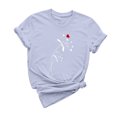 thumbnail image 4 of yievot Chemises pour Femmes Mode Manches Courtes Col Rond Impression de la Saint-Valentin Chandail Décontracté T-Shirt Hauts Chemise, 4 of 5