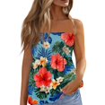 thumbnail image 1 of OIOLOYJM Womens Tube Top Spring Bandeau Strapless Palm Tree Tank Tops Backless Travel Flowy Going Out Outfits Royal Blue L, 1 of 4