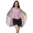thumbnail image 2 of Moomaya Open Front Printed Shrug Printed Kimono Sleeve Beach Cover Up For Women, 2 of 5