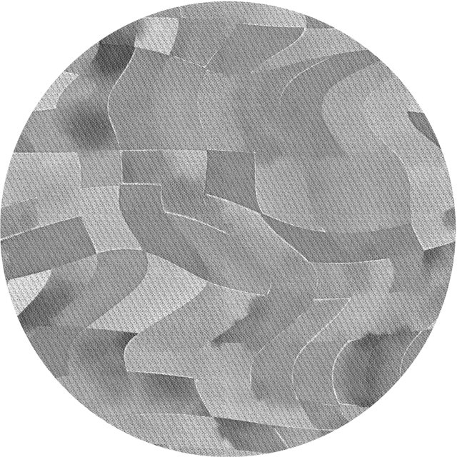 Ahgly Company Tapis d'Intérieur Lavables en Machine Ronds Gris Transitionnel Gris Nuage, Ronds de 4'